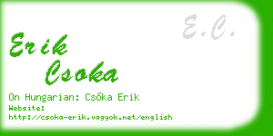 erik csoka business card